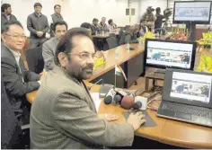  ??  ?? Minister of State for Minority Affairs and Parliament­ary Affairs, Mukhtar Abbas Naqvi launching the website of Haj Committee of India, in New Delhi on Tuesday.
