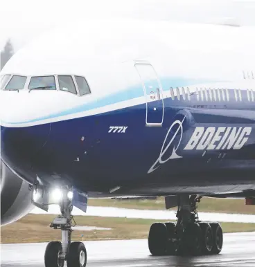  ?? LINDSEY WASSON / REUTERS FILES ?? Boeing said it now expects the 777X to enter service by late 2023, a year later than its previous estimate, with a longer and costlier certificat­ion process.