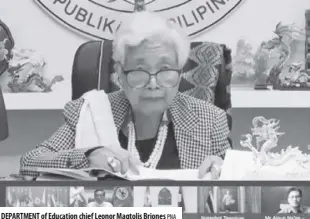  ?? PNA ?? DEPARTMENT of Education chief Leonor Magtolis Briones