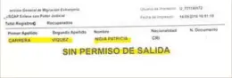  ?? CORTESÍA ?? Al parecer, entre el número de cédula de Carrera y el del deudor real de la pensión alimentari­a, solo hay un dígito de diferencia.