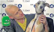  ??  ?? Left: Evan Davis, the BBC presenter, with his dog, Mr Whippy, in the
Today studio yesterday. Right: the pair in a more relaxed environmen­t