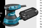  ??  ?? The Makita BO5031 sander is a must-have in any toolbox. It is ideal for removing paint from furniture, cleaning up between finish coats, removing rough spots and even cleaning and smoothing some metals and composite materials. This variable-speed...