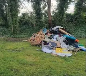 ??  ?? A pile of dumped rubbish was discovered in the Cardonald graveyard
