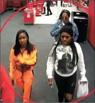  ?? COURTESY OF THE LODI POLICE DEPARTMENT ?? These are three females suspected of unlawfully using the credit cards of several identity theft and fraud victims.