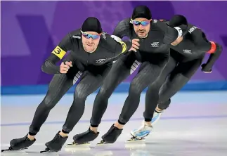  ?? GETTY IMAGES ?? The Kiwi speed skating trio of Peter Michael, Shane Dobbin and Reyon Kay will race for a medal tonight in the men’s speed skating finals.