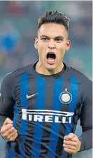  ?? REUTERS ?? MARTINEZ HIZO EL GOL EN EL 1-0 DEL INTER AL RAPID, EN VIENA, POR LA EUROPA LEAGUE Festejo. Lautaro Martínez.