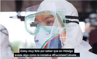  ?? /CORTESÍA I GOBIERNO DE HIDALGO ?? El gobernador Omar Fayad y la organizaci­ón mundial Masks4all, suman esfuerzos para promover el uso de cubrebocas