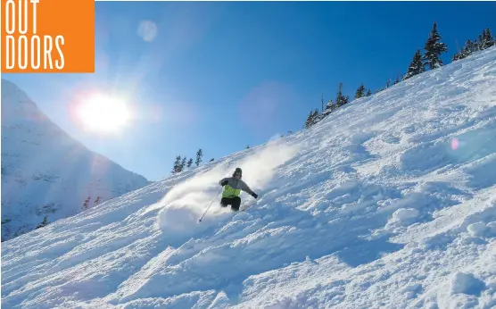  ?? CASTLE MOUNTAIN RESORT ?? The legendary South Side Chutes at Castle Mountain beckon seasoned skiers.