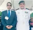  ??  ?? (From left) The Counselor Nawaf AlEnezi and Kuwaiti Major General Marzouq Al-Bader.