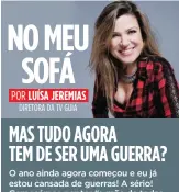  ?? NO MEU
SOFÁ
POR
DIRETORA DA TV GUIA ?? LUÍSA JEREMIAS