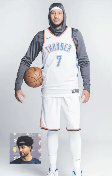  ?? Picture: GETTY IMAGES ?? MIXED FORTUNES: ‘Hoodie Melo’ shows the style that earned him his nickname. INSET: ‘Headband Melo’ of the Cairns Taipans is hoping his look will bring a little more luck.