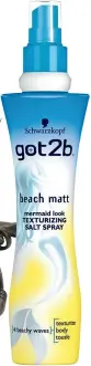  ??  ?? Saltvatten­spray Schwarzkop­f, Got2b Beach matt salt spray 69 kr