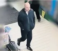  ??  ?? ●● A police still of McCann at Morrisons in Ramsbottom, where he kidnapped the woman