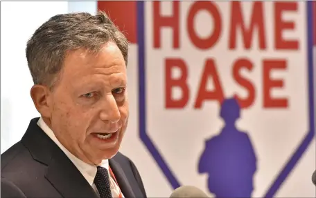  ?? STAFF PHOTO — CHRIS CHRISTO/MEDIANEWS GROUP/BOSTON HERALD ?? Red Sox chairman Tom Werner speaks during a Feb. 22, 2023 event at Home Base.