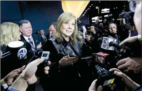  ?? Detroit Free Press file photo ?? General Motors’ chairman and CEO, Mary Barra, shown here earlier this year in Detroit, has been credited with changing the culture at the automaker. “The easiest time to solve a problem is when it’s small,” she has said.
