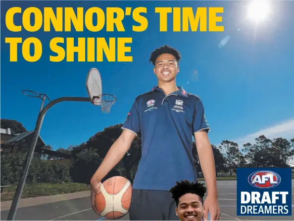  ??  ?? SHOOTING HIGH: Geelong Falcons draft hopeful Connor Idun.