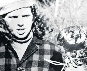  ??  ?? Sean as a young man with a peregrine falcon