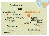  ??  ?? A la izqda., vista de las ruinas arqueológi­cas de Ollantayta­mbo, en el actual Perú.