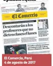 ??  ?? El Comercio, Perú 4 de agosto de 2017