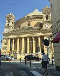  ?? —Photos by Keren Pascual ?? On April 9, 1942, the Germans dropped a bomb in this church, Mosta Rotunda or The Sanctuary Basilica of the Assumption of Our Lady and miraculous­ly the bomb did not explode.