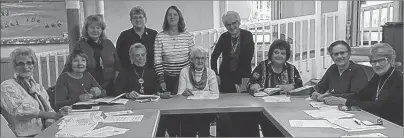  ?? SUBMITTED PHOTO/ESTELLE PENNY ?? Among those taking part in planning the World Day of Prayer event in North Sydney are, left to right, sitting, Eileen Crews, Donna MacDonald, Mary MacIsaac, Margie Ramsey, Marlene Bailey, Janis Rose and Mary Wilkie and standing, Bernadette Finney, Iris...