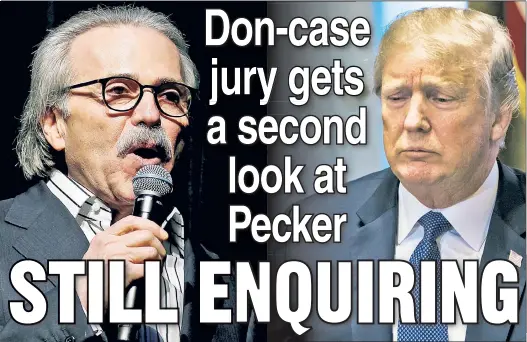  ?? ?? BACK AT IT: Grand jurors left without voting after former National Enquirer publisher and Donald Trump confidant David Pecker’s testimony Monday.
