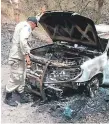  ?? FOTO: EL HERALDO ?? Los bomberos encontraro­n quemado el carro de Mejía.