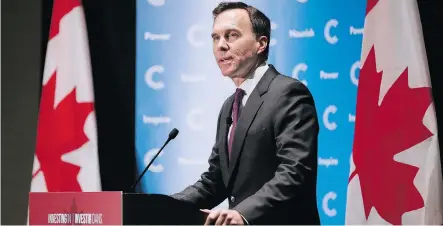  ?? GAVIN YOUNG ?? Federal Finance Minister Bill Morneau speaks during a Calgary Chamber of Commerce luncheon on Tuesday.