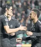  ?? FOTO: GETTY ?? Cavani y Neymar, en guerra abierta