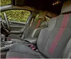  ??  ?? INTERIORS R.S. Line models feature sportier seats and a larger central touchscree­n infotainme­nt system. Quality is fine, but the Mégane is short on design flair compared with more modern plug-in hybrid hatchback rivals