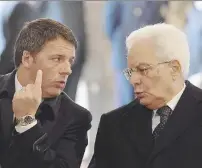  ?? Ansa ?? Su fronti diversi
Il segretario del Pd, Matteo Renzi e Sergio Mattarella