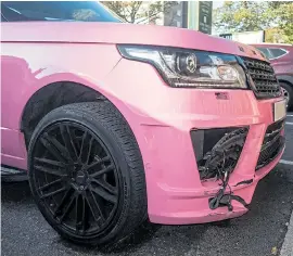  ?? Picture: HUMPHREY NEMAR ?? Price’s Range Rover in October last year, with damage to the front end