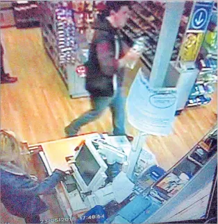  ??  ?? CCTV shows Allen in a shop at Oxford railway station after Saturday’s killing spree