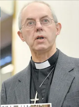  ??  ?? The Archbishop of Canterbury, the Most Rev Justin Welby is visiting Coventry and Warwickshi­re in May to mark the Centenary of the Diocese of Coventry, and (left) in his days as a canon at Coventry Cathedral