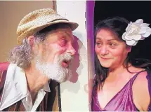  ?? COURTESY OF TEATRO PARAGUAS ?? Argos MacCallum, left, and Josefina Melinda Sena de Tarnoff rehearse “Lola’s Last Dance,” a short play by Tony Mares.