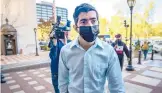  ?? MARK MIRKO/HARTFORD COURANT ?? State Rep. Michael Dimassa leaves the U.S. Courthouse on Wednesday after he was arrested by the FBI in a probe into the misuse of COVID-19 relief funds.