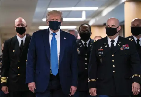  ?? AFP ?? US President Donald Trump visits Walter Reed National Military Medical Centre in Bethesda, Maryland, on Saturday