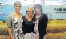  ?? BILL BROOKS ?? Calgary Prostate Cancer Centre director of research Lori Styner, left, director of fund developmen­t Eva Moreau and director of community Linda MacNaughto­n.