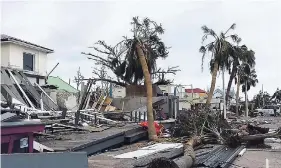  ??  ?? Damaged buildings and fallen trees litter downtown Marigot, St Martin, after the passing of Hurricane Irma on September 9, 2017.