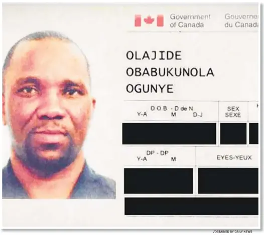  ?? /OBTAINED BY DAILY NEWS ?? Canadian man is suing after he was arrested and detained for eight months – despite producing evidence of his citizenshi­p.