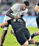  ??  ?? On the ball: Courtney Lawes carries the attack to the All Blacks last week