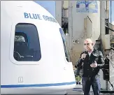  ?? REUTERS ?? Blue Origin said Bezos and his brother Mark will travel on the first crewed flight of the company’s New Shepard capsule. The capsule has carried out over a dozen uncrewed test runs.