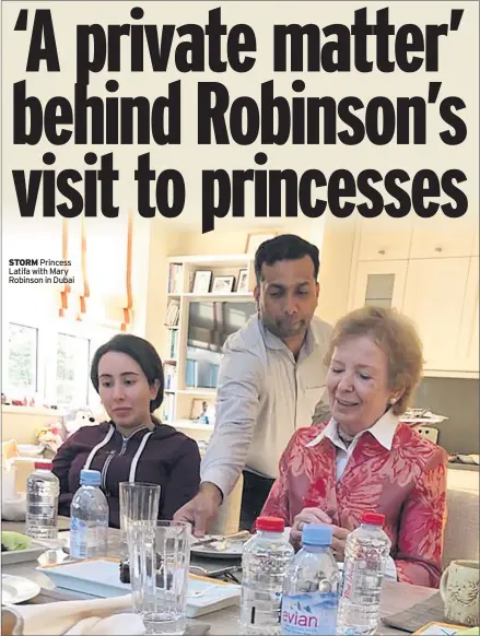  ??  ?? STORM Princess Latifa with Mary Robinson in Dubai