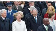  ??  ?? Die Clintons und Bushs bei Trumps Amtseinfüh­rung: Bill und Hillary wurden reich, die Bush-Familie ist reich