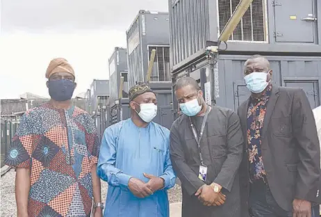  ??  ?? L-R: Hafeez Momoh, head of energy, Lagos State Ministry of Energy and Mineral Resources; Mustapha Abdul-ahmed Olorunfemi, permanent secretary, Lagos State Ministry of Energy and Mineral Resources; Afolabi Aiyela, MD/CEO, Welbeck Electricit­y Distributi­on Limited, and Michael Onojafe, GM, operations, Welbeck Electricit­y Distributi­on Limited, during the visit of officials of the ministry to Welbeck’s Ojota power plant. Pic by Pius Okeosisi