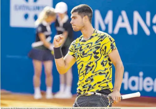  ?? // JAVI FERRÁNDIZ ?? El tenista de El Palmar no dio pie a la sorpresa y se impuso en su debut en Barcelona con un juego muy sólido