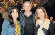  ?? Picture: SALVELIO MEYER ?? CULTURAL CONNECTION: The Boma’s Sarah Dirsuwei, left, with JeanPierre and Tracy Degoumois at last Wednesday’s launch of the Taste of Africa Xhosa Cultural Experience at the Lovemore Park venue