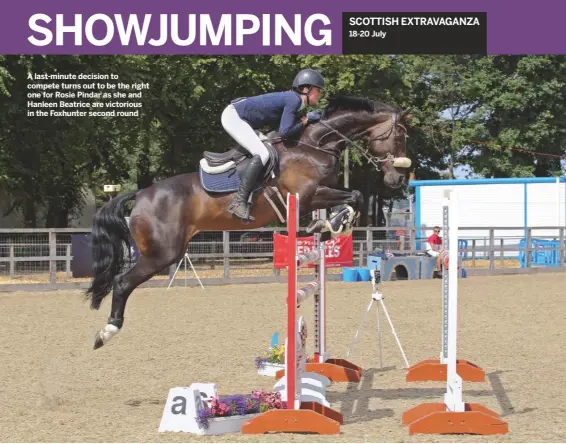  ??  ?? A last-minute decision to compete turns out to be the right one for Rosie Pindar as she and Hanleen Beatrice are victorious in the Foxhunter second round