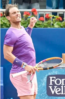  ?? JOSEP LAGO/AGENCE FRANCE-PRESSE ?? RAFAEL Nadal brings down Kei Nishikori to reach the Last Eight in Barcelona.