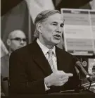  ?? Eric Gay / Associated Press ?? Gov. Greg Abbott announces his order to relax restrictio­ns on businesses starting Friday.